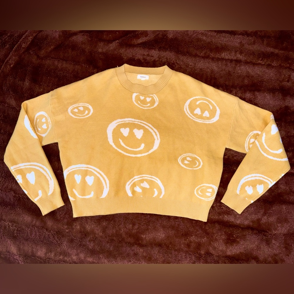 Debut brand smile emoji sweater